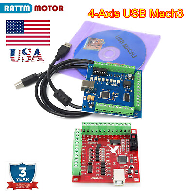 #ad 〖USA〗 4 Axis USB MACH3 Motion Controller Card CNC Router Machine Breakout Board $21.00