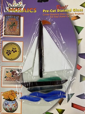 #ad Mosaic Pre Cut 12 piece Sail Boat w waves Suitable For Mosaics Or Stained glas $10.00