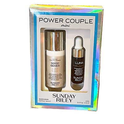 #ad Sunday Riley Mini Power Couple Travel Kit .27 oz Good Genes .17 oz Luna NEW $17.95