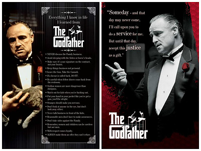 #ad The Godfather Don Vito 2 individual posters Everything I know Someday Quotes $29.99