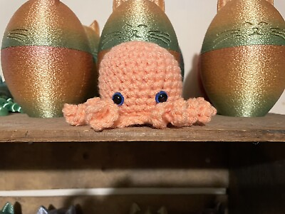 #ad Light Coral Crochet Mini Octopus Plushie Handmade Gifts amigurumi $10.00