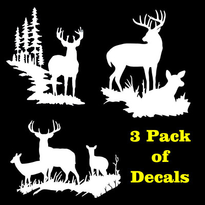 #ad 3 Pack Deer Buck Doe Vinyl Decal Car Truck Window Tablet Tumbler Laptop Notebook $6.40
