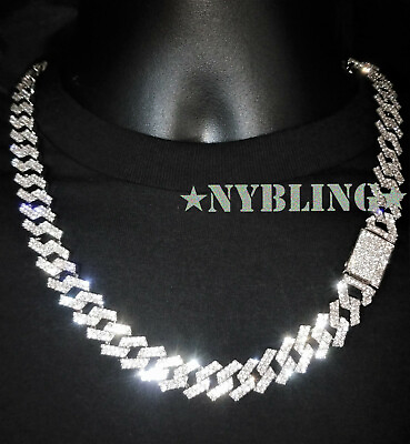 Miami Cuban Prong Link Necklace Bracelet Gold Plated Men Iced CZ Hip Hop Chain $26.99