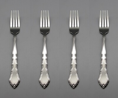 #ad Oneida Stainless Flatware SATINIQUE Dinner Forks Set of Four New $39.99