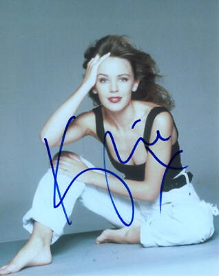 #ad Kylie Minogue Signed Autograph 8x10 Photo Young Sexy Barefoot Pop Princess $199.99