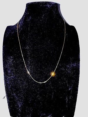#ad 14K Solid Yellow Gold Box Chain Necklace Made In Italy 20” $79.99