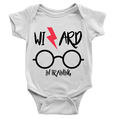 Wizard In Training Babygrow Funny Cute Wizard Glasses Harry Gift Present Potter GBP 5.99