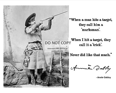 #ad ANNIE OAKLEY EXHIBITION SHARPSHOOTER PHOTO AND QUOTE 8X10 PHOTO PQ041 $8.87