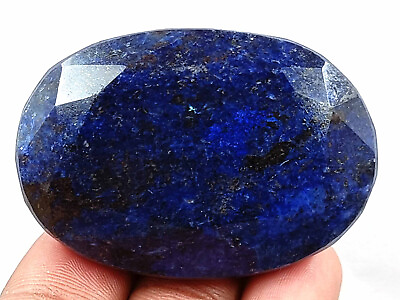 #ad 422Ct Certified Natural African Deep Blue Sapphire Oval Cut Loose Gemstone AKN $8.24