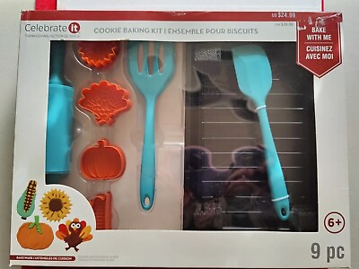 #ad Celebrate it Thanksgiving Cookie Baking Kit 9 pieces Ages 6 NEW UNOPENED $10.00