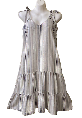 #ad Anthropologie 4our Dreamers Tiered Dress Medium Sun Dress Boho Flowy Tie Strap $29.99