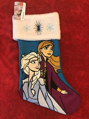 #ad NWT Disney FROZEN 18quot; Christmas Elsa amp; Anna Frozen 2 embroidered Stocking $5.99