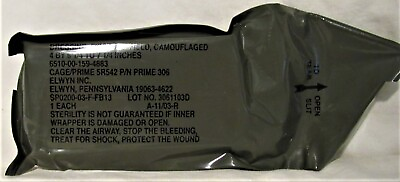 #ad US Military Camouflaged Field First Aid Dressing 4quot; x 6 1 4quot; x 7 1 4quot; NOS $5.00