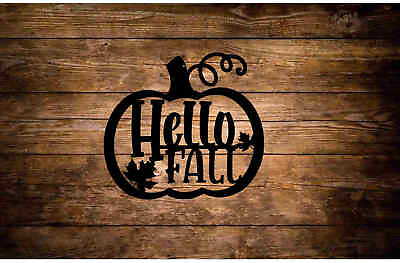 #ad Hello Fall Decor Pumpkin Autumn Metal Sign $65.00