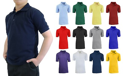 #ad 3 Pack School Uniform Polo for Boys Choose Shirts Color Sizes 4 20 NWT $25.47