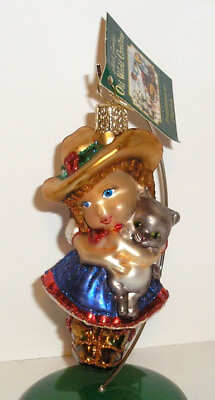 #ad 2010 LIL#x27; COWGIRL OLD WORLD CHRISTMAS BLOWN GLASS ORNAMENT NEW W TAG $15.99