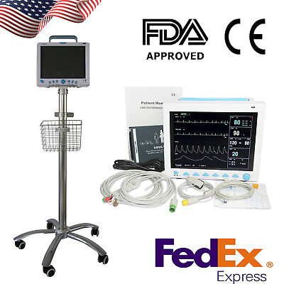 #ad Vital Signs Portable Patient Monitor CMS8000 CCU ICU Machine Rolling Stand USA $798.00