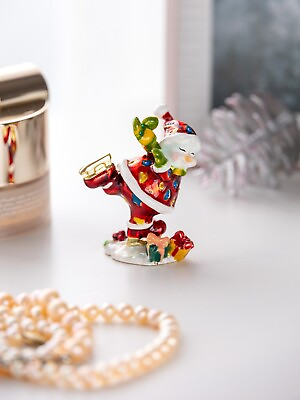#ad santa claus trinket box hand made by Keren Kopal amp; Austrian crystals $58.00