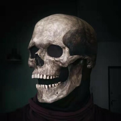 #ad Horrific Human Skull Mask Skeleton Head for Halloween Costume Props High Quality $14.99