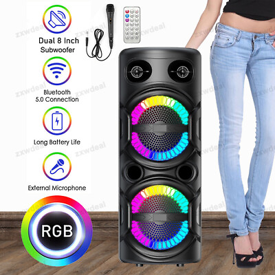 #ad 3000W LOUD Bluetooth Speaker BT Karaoke Portable Heavy Bass Stereo Sound amp; Mic $49.99