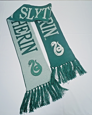 #ad Wizarding World Harry Potter Slytherin Scarf Knit Embroidered ADULT Reversible $12.75