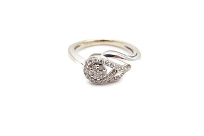 #ad 14k White Gold Diamond Ring Size 4.5 $224.99