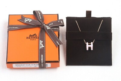 #ad #ad Hermes Mini Pop H Pink Rose Gold Necklace $199.99