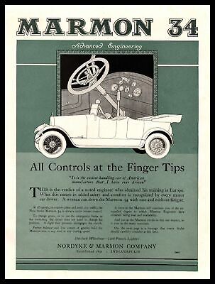 #ad 1918 Marmon 34 Convertible Nordyke amp; Marmon Co. Indianapolis Indiana Print Ad $13.96