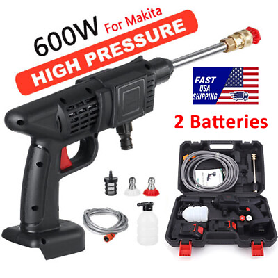 #ad Electric Cordless High Pressure Car Washer Spray Gun Cleaner Tool W 2 Batteries $55.98