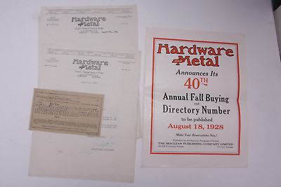 #ad 1928 Lamson Goodnow Hardware and Metal Weekly Toronto Canada Ephemera P191B $29.95