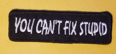 #ad YOU CAN#x27;T FIX STUPID Embroidered Patch approx 1x3.75quot; $4.63