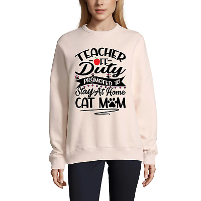 ULTRABASIC Women#x27;s Sweatshirt Stay At Home Cat Mom Cat Paw Gift For Cat Love $33.95