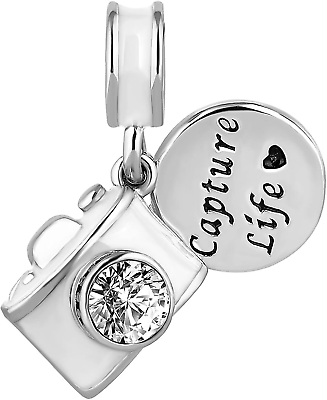 #ad Pandora Charms Bracelet With Crystal Love Silver Charm $20.45