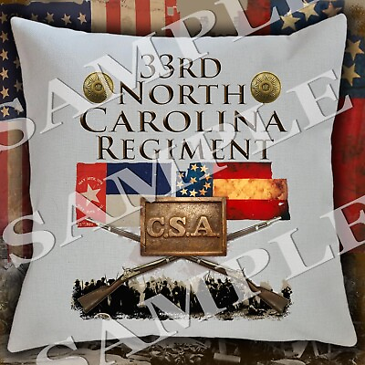 #ad 33rd North Carolina Regiment American Civil War themed pillow sham covering $19.99