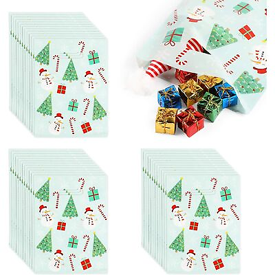 #ad 100x Christmas Gift Bags Medium Size with Due Cut Handles Present Wrapping 9x12” $19.69