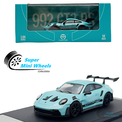#ad Time Micro 1:64 992 GT3 RS Tiffany Blue Diecast Model $22.99