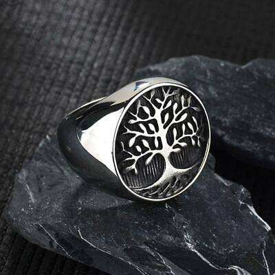 #ad Vintage Tree Of Life Men#x27;s Ring In Real 925 Sterling Silver $299.00
