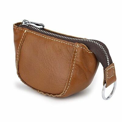 #ad Leather Coin Purse Bag Mini Zipper Closure Vintage Men Women Key Chain Wallet $29.44