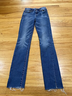#ad Madewell Jeans Womens 24 Blue Denim High Rise Alley Straight Medium Wash Stretch $19.95