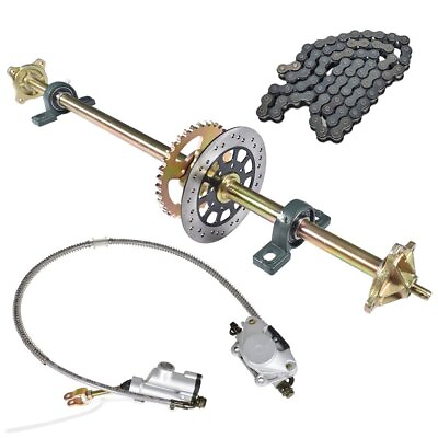 #ad Go Kart Rear Live Axle Kit 29quot; 32quot; 44quot; SprocketHubBrake AssemblychainDisc $75.07
