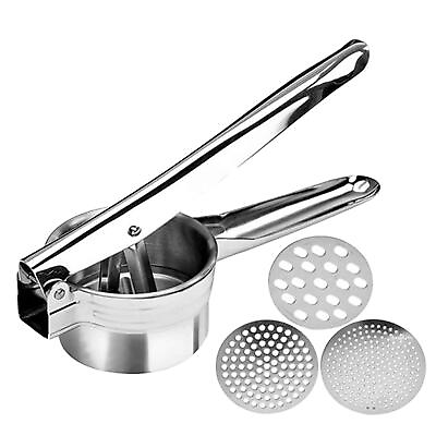 #ad Stainless Steel Potato Ricer and Masher with 3 Interchangeable Discs $21.93