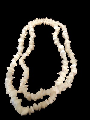 #ad Tied Moonstone Chip Necklace 17” $15.00