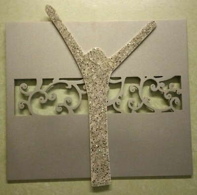 #ad Crucifix Modern Christ Wooden Silver With Nugget Beads Mirror Rhinestones 59x59 $192.43
