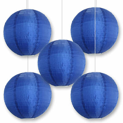 #ad BULK PACK 5 12quot; Navy Blue Shimmering Nylon Lantern Even Ribbing Durable Han $16.45