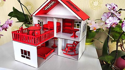 #ad Wooden Doll House Handmade Handpainted Children Toys Collectables $550.00