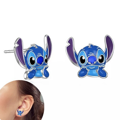 #ad Disney Stitch Silver Stud Earrings New $8.75