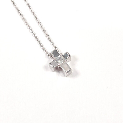 #ad 4℃ Necklace cross K18 white gold Moonstone Women Jewelry Accessories $300.00