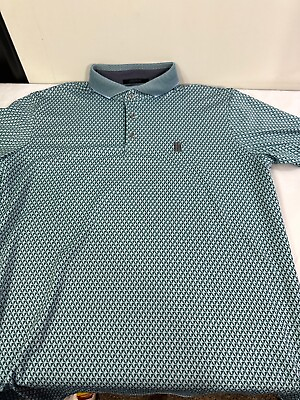 #ad Greyson Golf Diamonds All Day Polo Size Large L Garter Excellent Mens Green $37.49