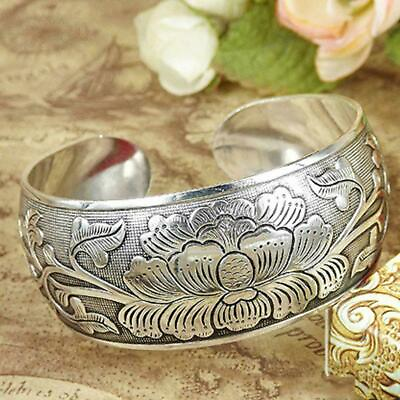 #ad Women Peony Tibetan Bracelet Silver Cuff Bracelets Bracelet Antique Cuff 2024 $2.48