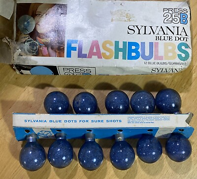 #ad 11 SYLVANIA Blue Dot 25B FlashBulbs PRESS 25B Flash Bulbs for Camera $8.99